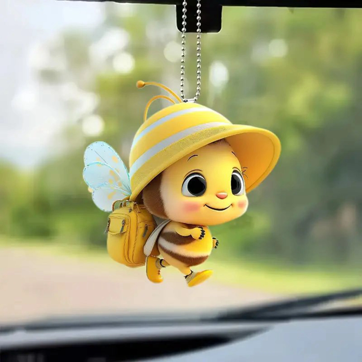 Acrylic Bee Car Rearview Mirrorr Pendant Car Hanging Ornament
