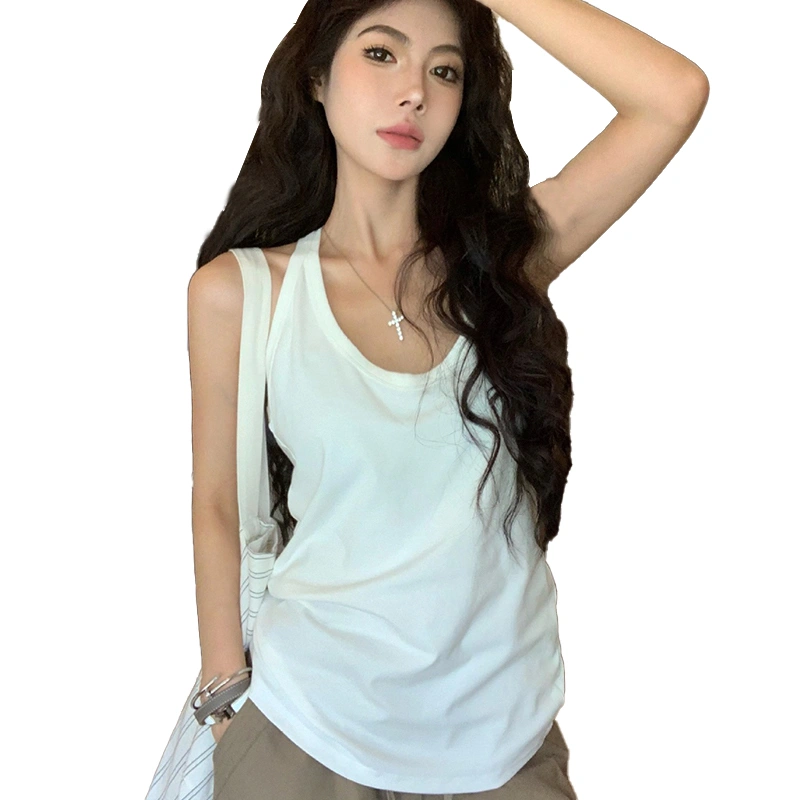 Women Basic Tank Tops Summer Solid Color Racer Back Sleeveless Vest