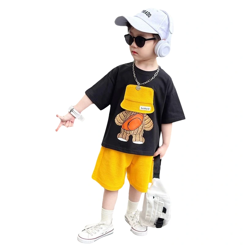 Kids Boys Summer Outfits Cartoon Pattern T-Shirts Tops Shorts