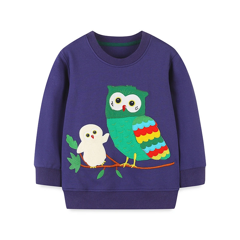 Boys Sweatshirts, Long Sleeve Crew Neck Embroidery Owl Hoodie