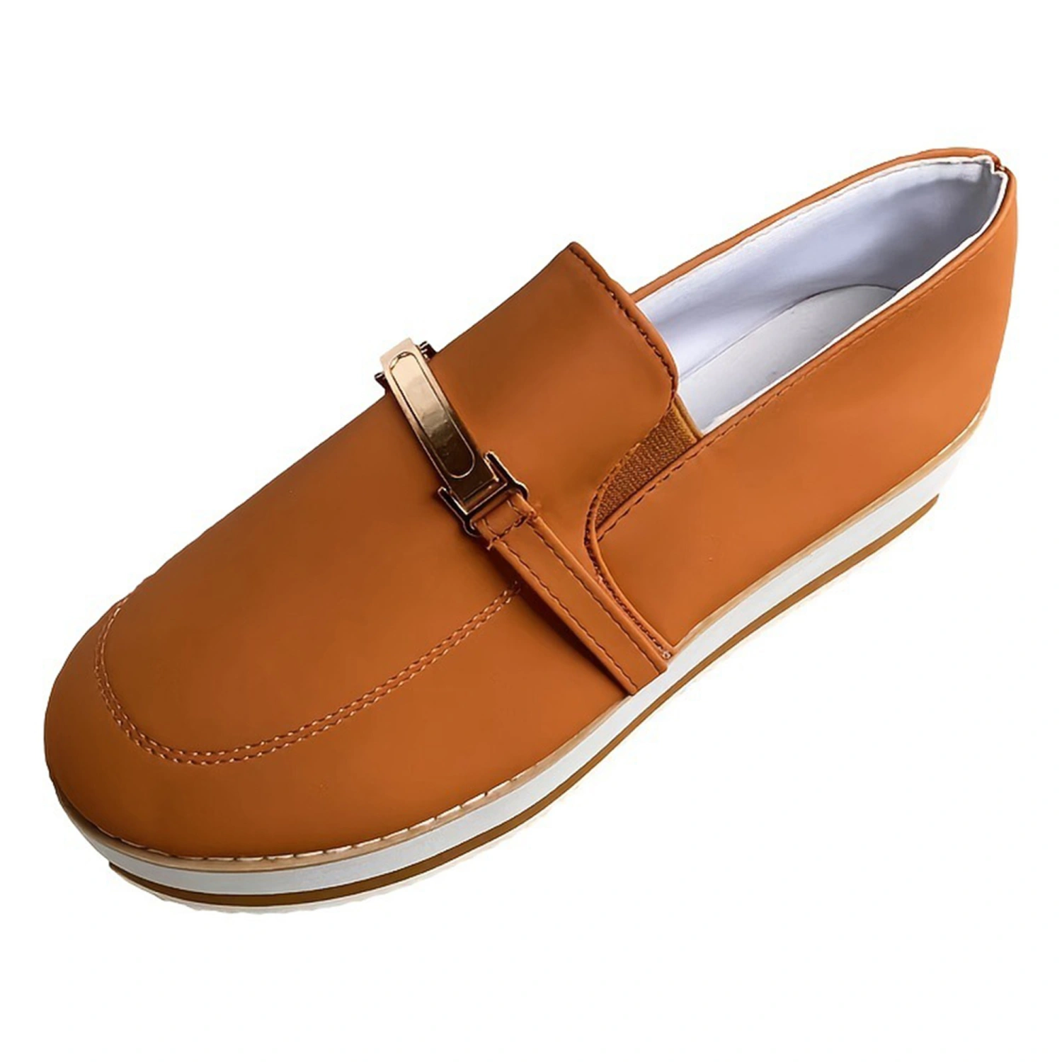 Women Platform Shoes, Elegant Contrast Color Non-slip Slip-on Shoes