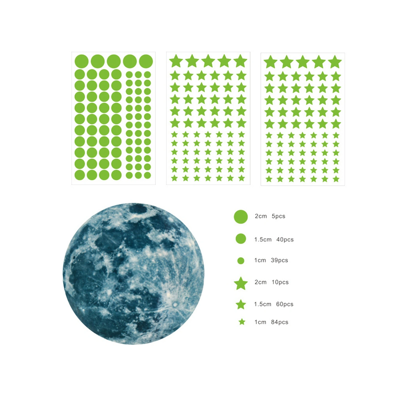 Glow in The Dark Stars Wall Stickers Luminous Moon Stars Decals