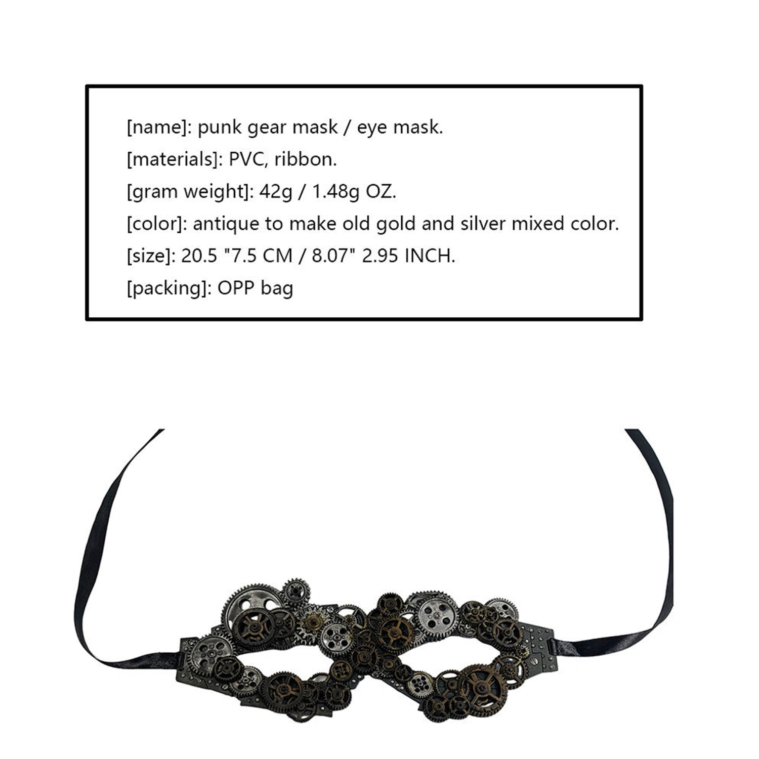 Steampunk Half Facewear Funny Halloween Gears Facewear Headwear