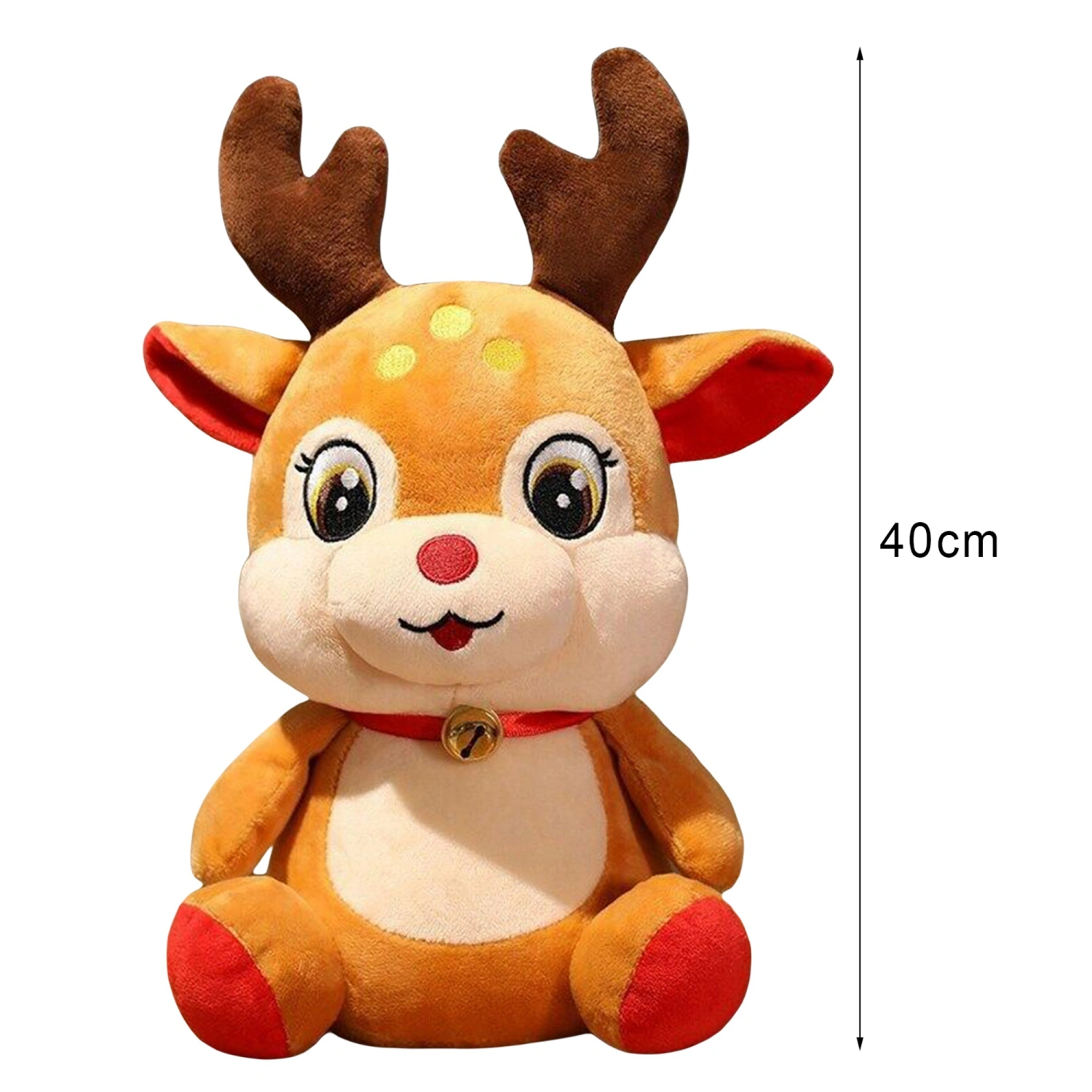 Cute Reindeer Stuffed Animal Soft Reindeer Plushie Cuddly Doll 