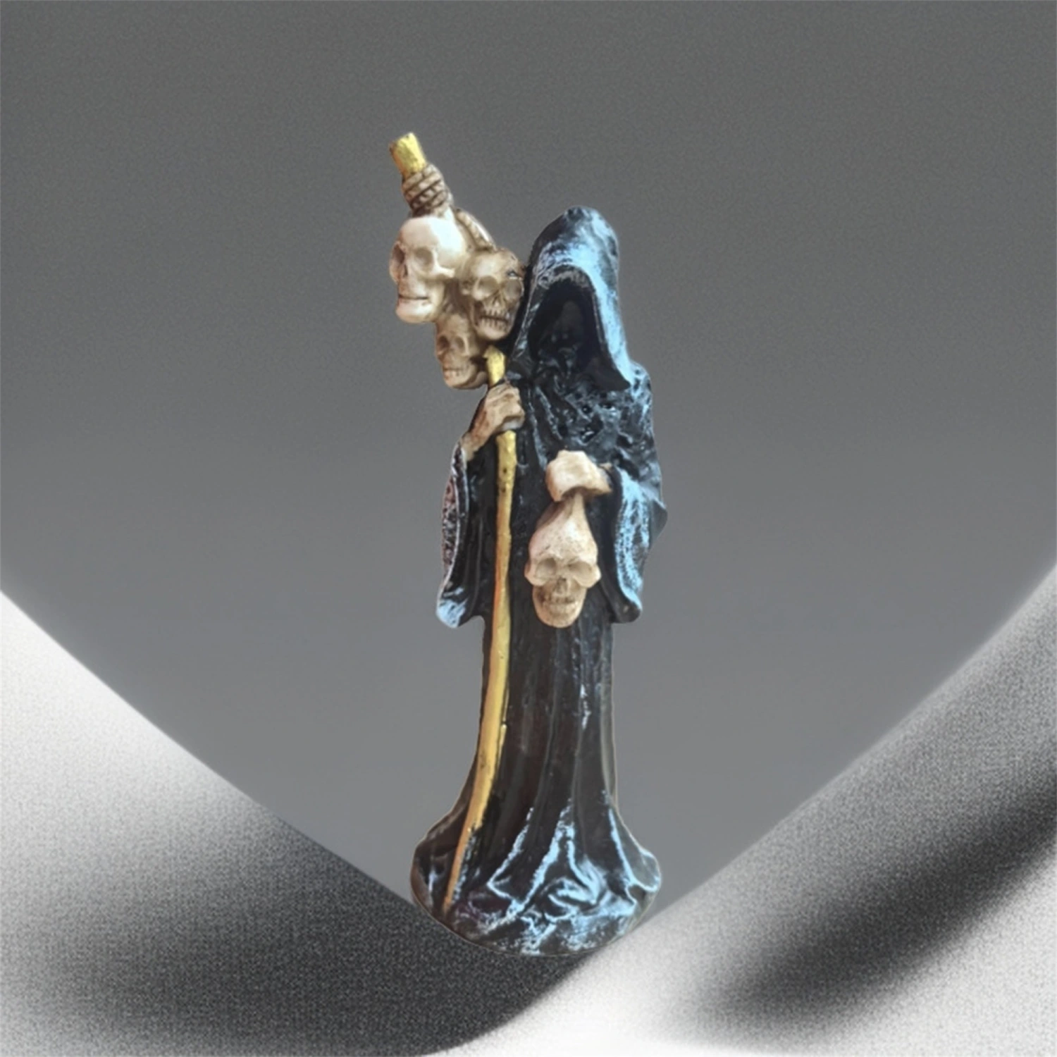 Halloween Table Decorations Grim Reaper with Skull Wand Statue 