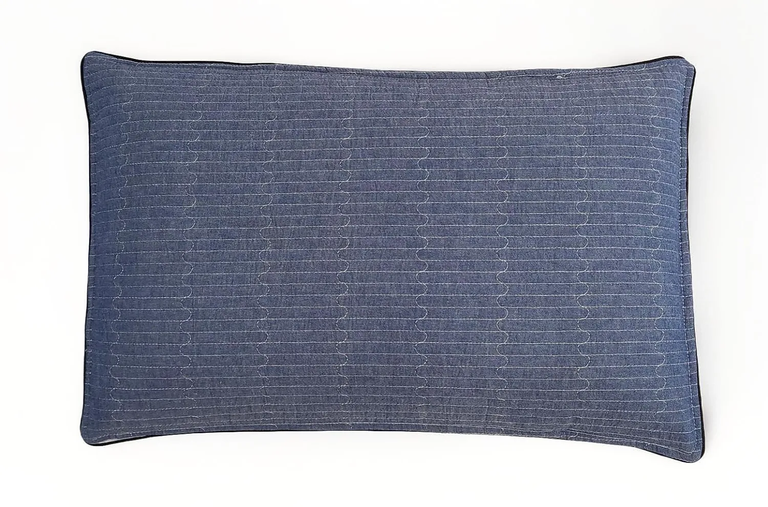 Buckwheat Pillow for Sleeping-Breathable for Cool Sleep,Cervical Support for Back and Side Sleepers(Organic Buckwheat Hulls),Korean Style,Standard Size 22"x14"(1pc).Navy Blue Color