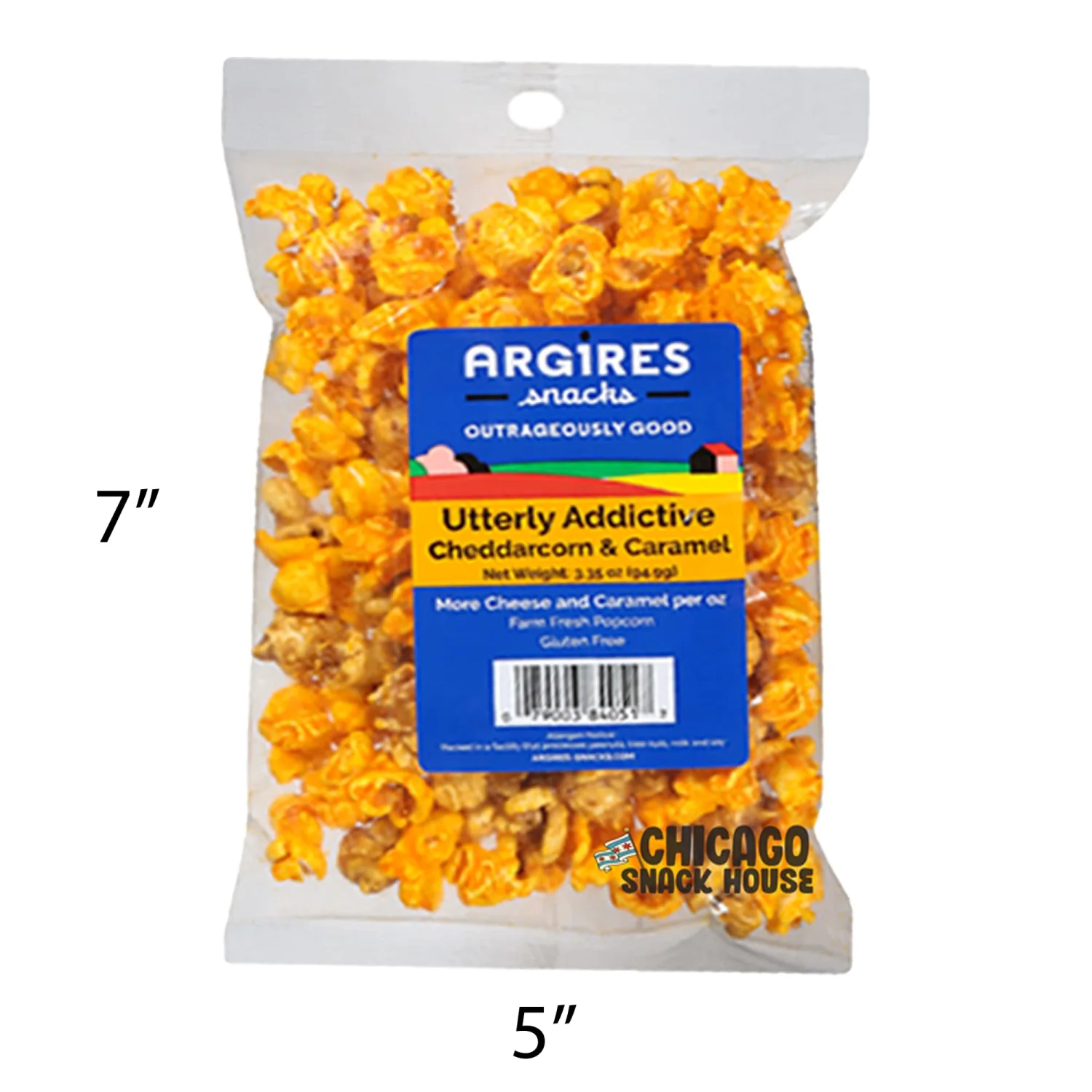 Argires Chicago Popcorn 9 pack Cheddarcorn and Caramel Mix 3 Ounce Bags - Chicago Snack House