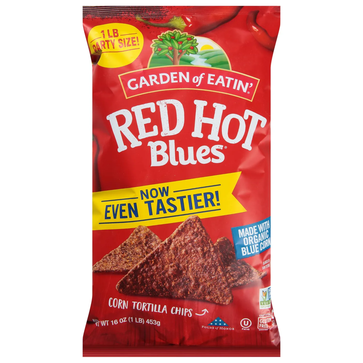 Garden of Eatin' Corn Tortilla Chips, Red Hot Blues, 1 lb bag