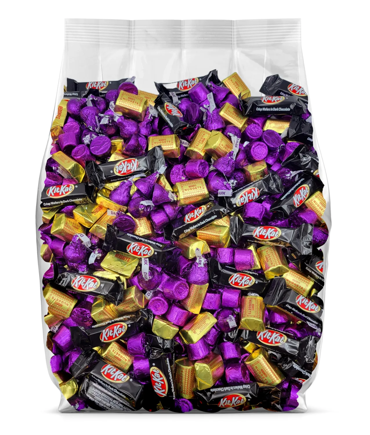 Hershey Dark Chocolate Candy Assortment - 2lb Bulk Candy Variety Pack - Assorted Dark Chocolate Miniatures - Individually Wrapped Dark Chocolate Kisses, Rolo, KitKat, and Nuggets - 2 Pounds of Bulk Dark Chocolate Candy