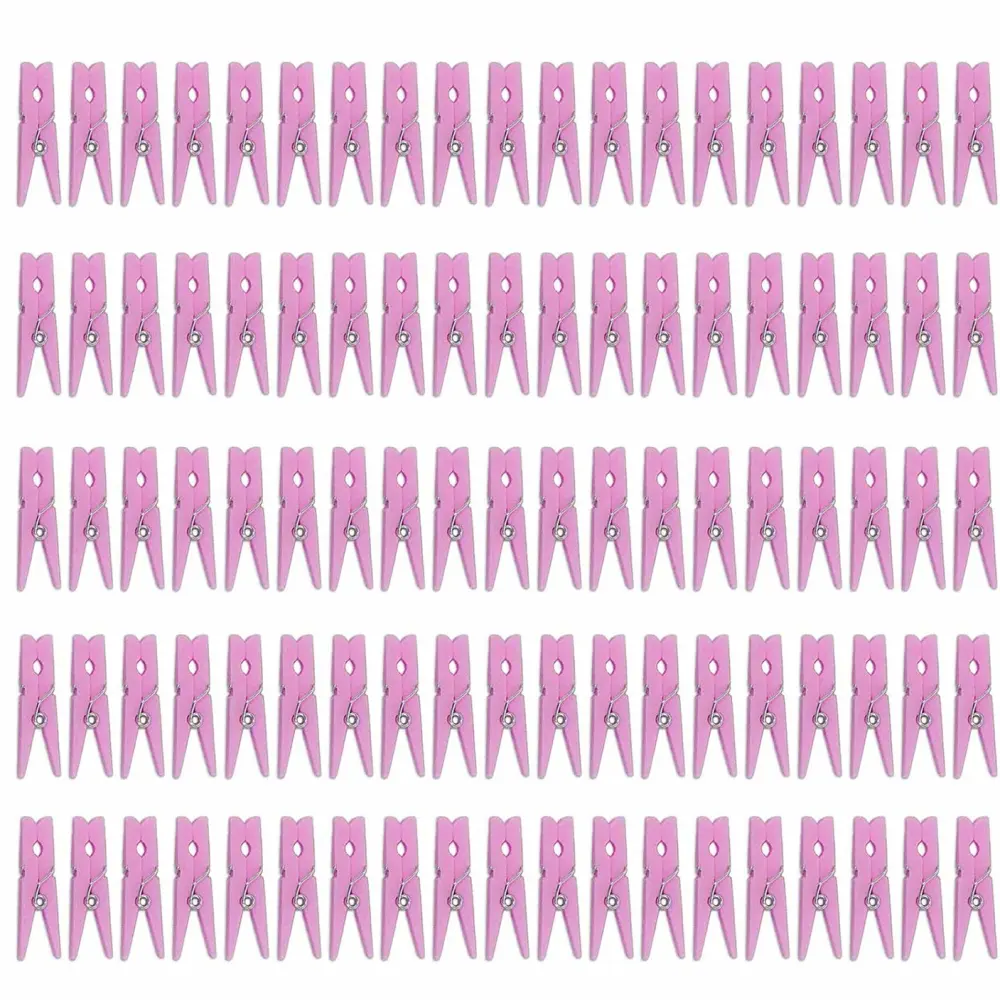 120 Pieces Mini Plastic Clothepins for Baby Shower Party Favors Decorations Supplies (Pink)