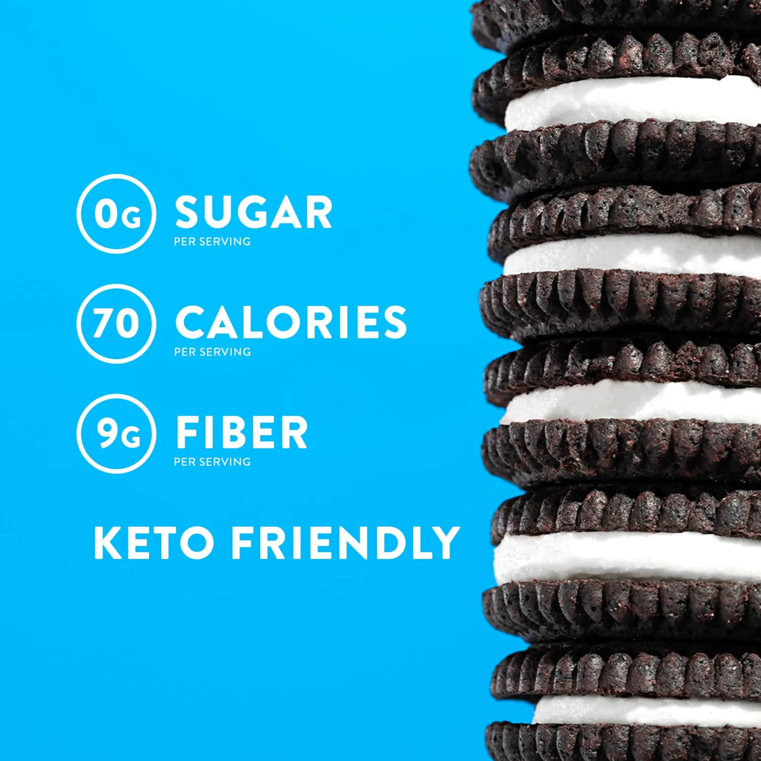 HighKey Sugar Free Sandwich Cookies - Low Calorie, Keto-Friendly Snack With Zero Sugar and Gluten Free - 30 Count