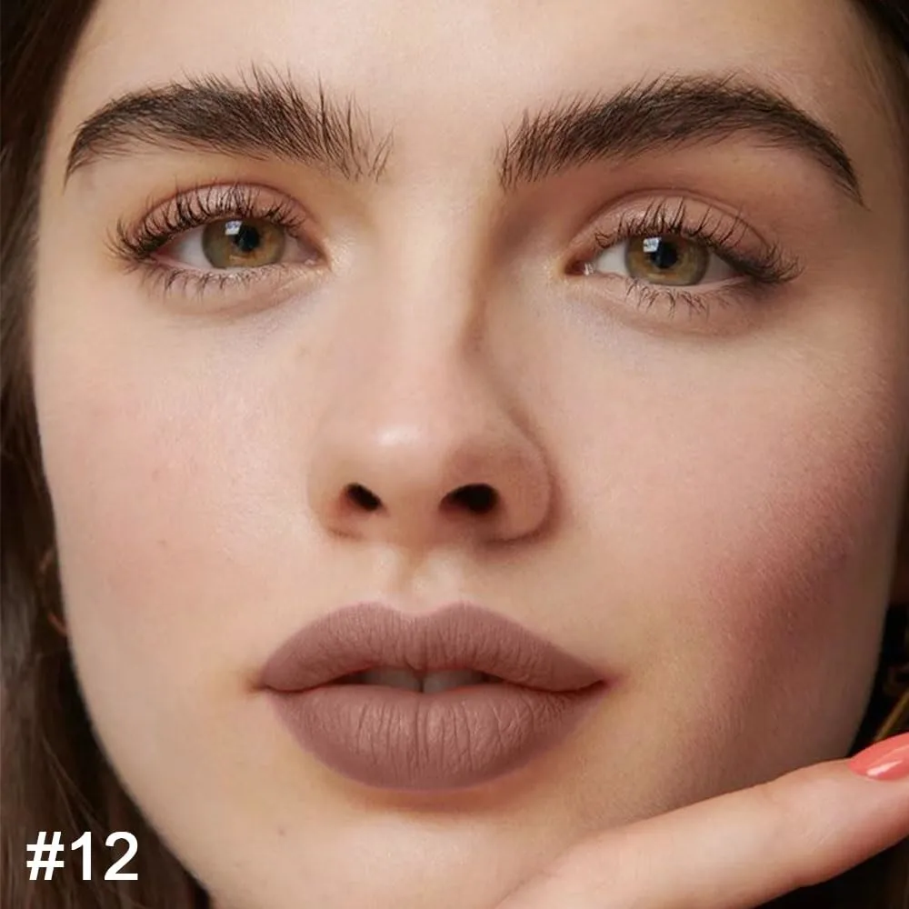 evpct 1Pcs Nude Brown Matte Lip Liner and Lipstick Set Kit for Women - 2 IN 1 Lip Liner & Lipstick - Long Lasting & Waterproof - 24 Hour Lipstick