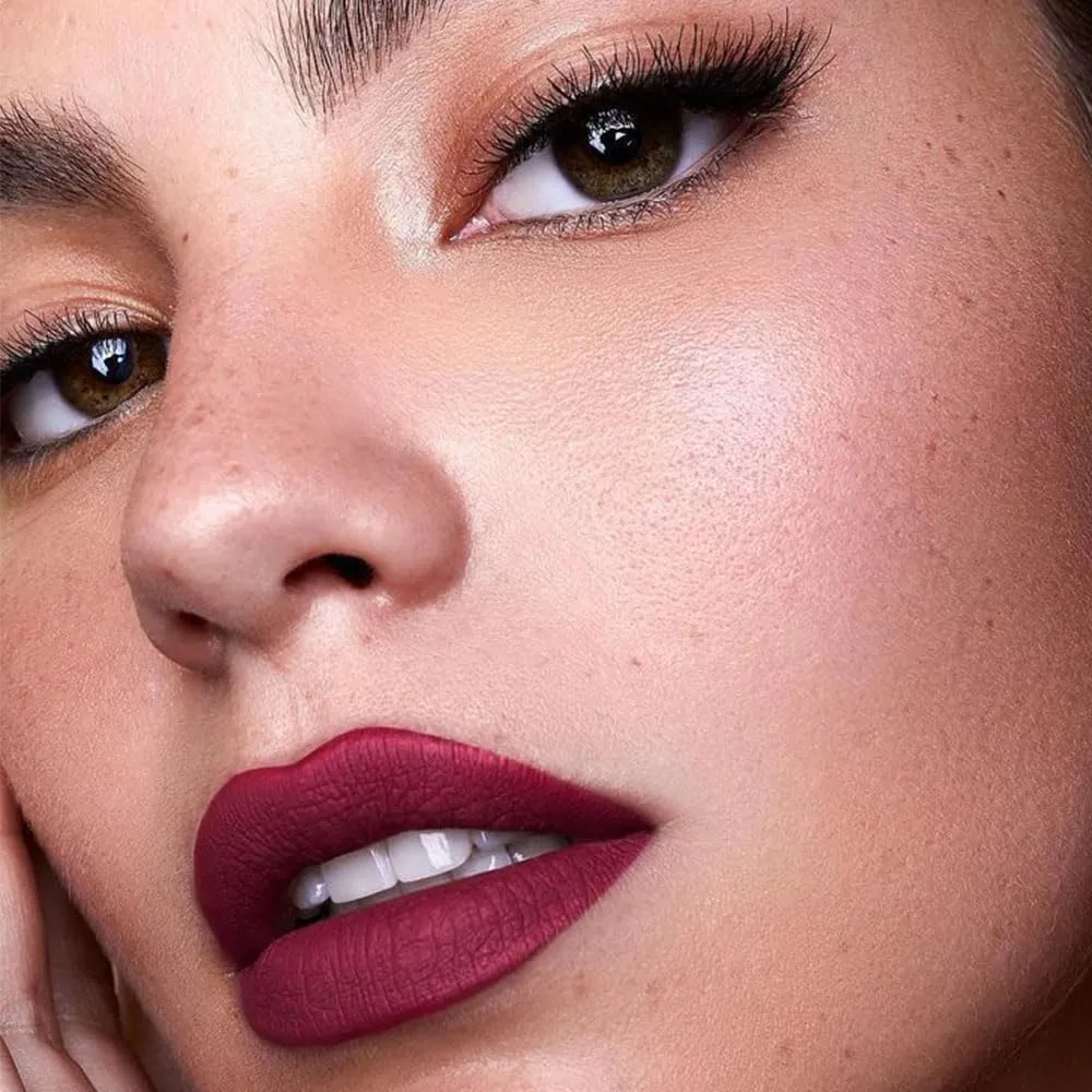 evpct 1Pcs Dark Plum Wine Red Lip Liner and Lipstick Set Kit for Women DNM Matte Lips Kit with Lip Liner Lip Stains Long Lasting Waterproof 24 Hour Lipstick and Lip Liners Combo Lipliners Pencil 06#