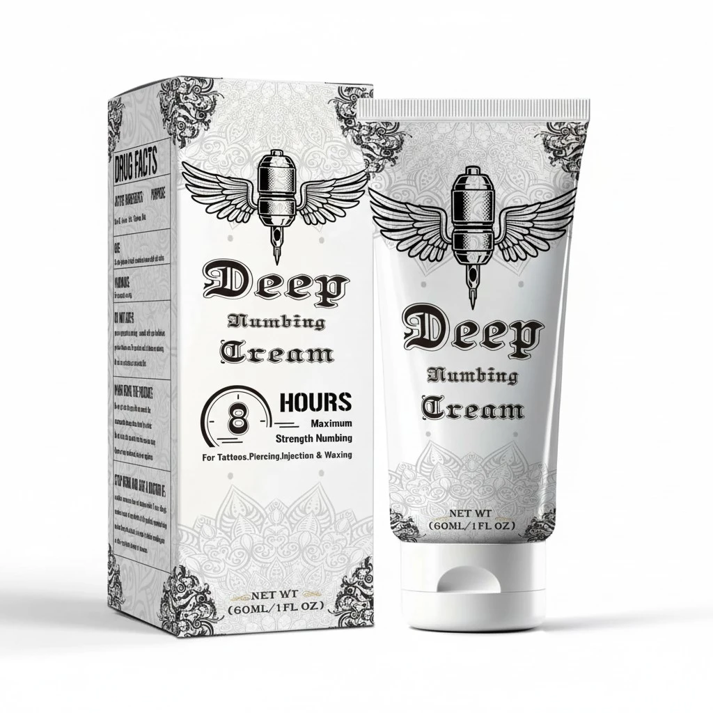 Numbing Cream for Tattoos Extra Strength - 8 Hours Maximum Strength Numbing Cream for Tattoo, Painless Deep Numbing Cream, 5x Numbing Cream for Tattoos Extra Strength for Tattoo Supplies (60ml/2oz)