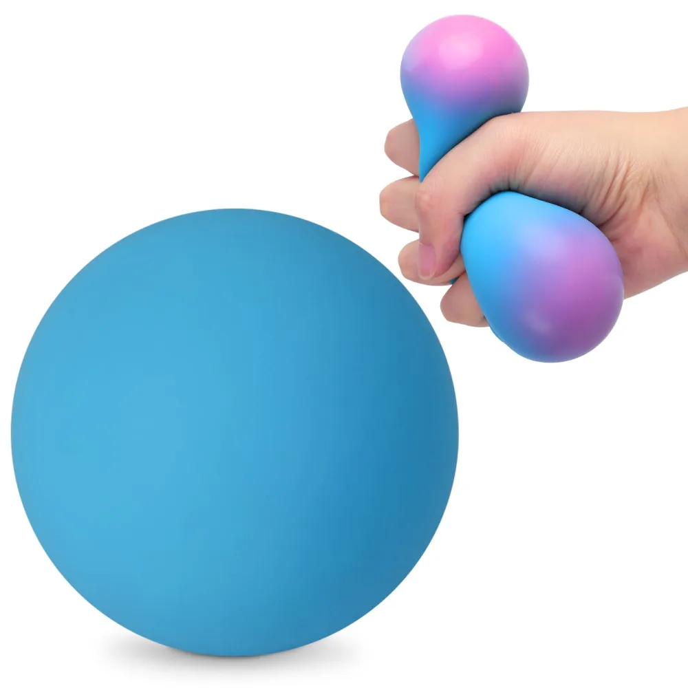 AMOR PRESENT Dough Squeeze Ball, 2.75" Stretchy Stress Ball Color Changing Fidget Toy Blue to Pink for Teens Anxiety Relief Autism Party Favors