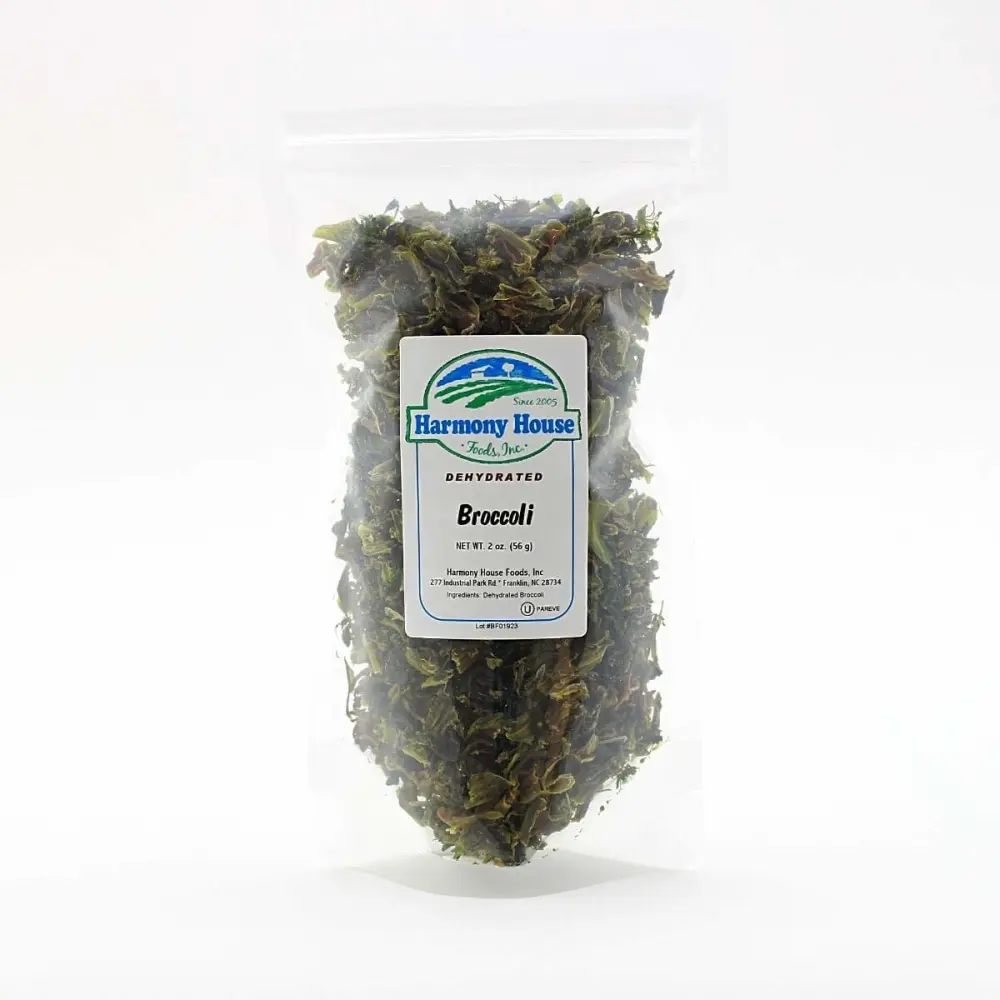 Harmony House Foods Dried Broccoli, Flowerets (2 oz, ZIP Pouch) for Cooking, Camping, Emergency Supply, and More