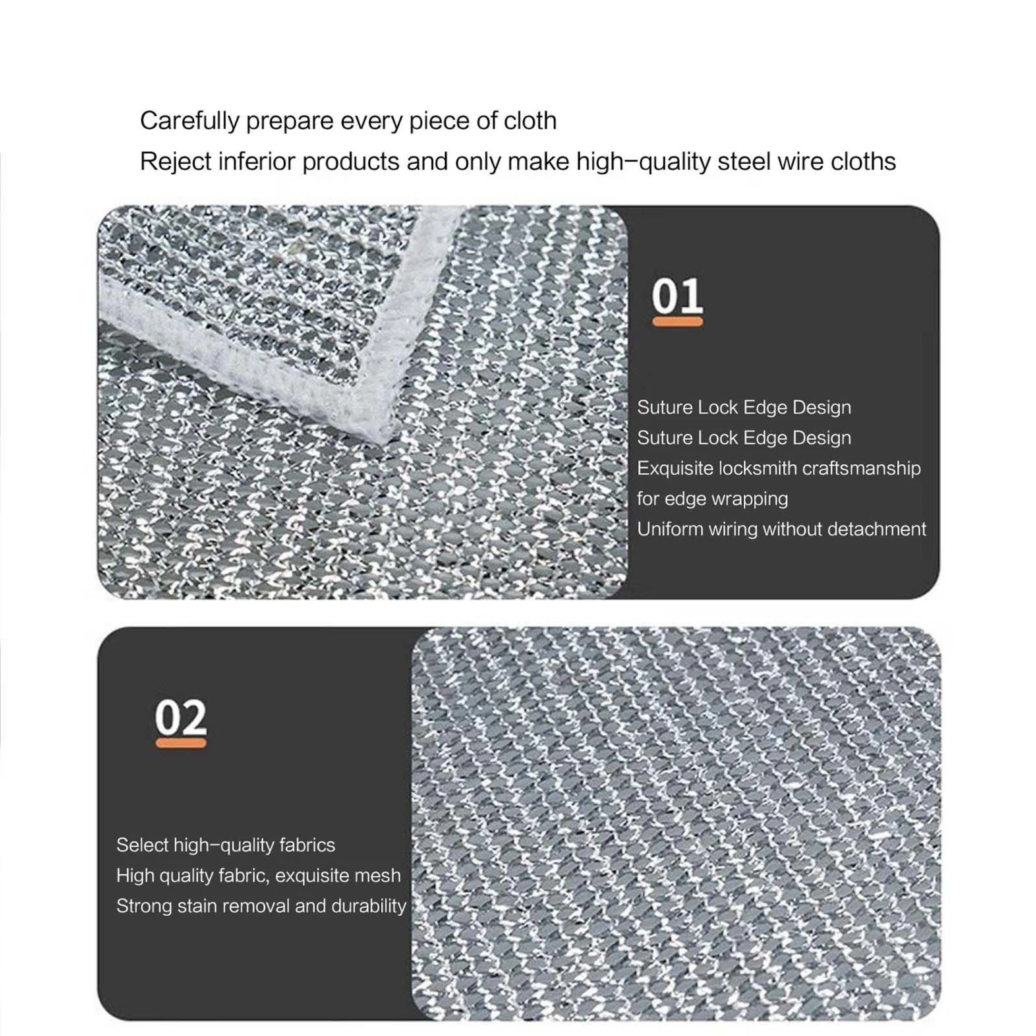 Non-Scratch Wire Dishcloths Soft Cleaning Cloths Dishwashing Rags