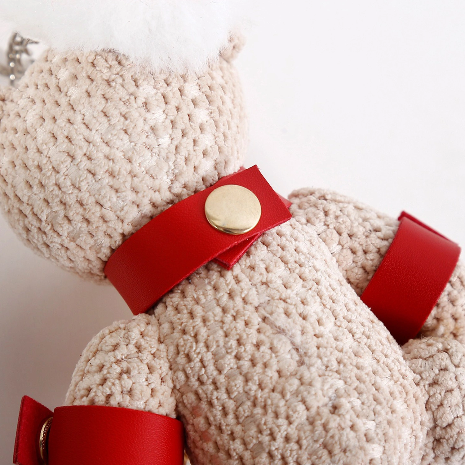 Bear Keychain, Stuffed Doll Cute Portable Plush Toy for Backpack