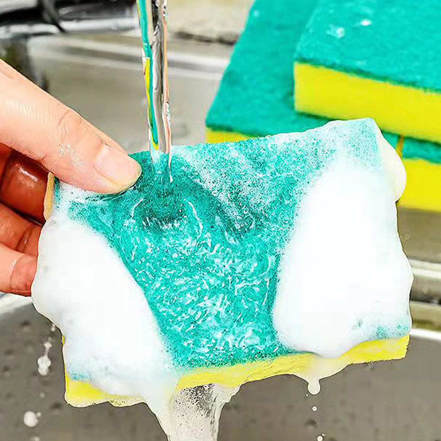 Kitchen Cleaning Sponges Non-Scratch Scrub Sponges Dual-Sided
