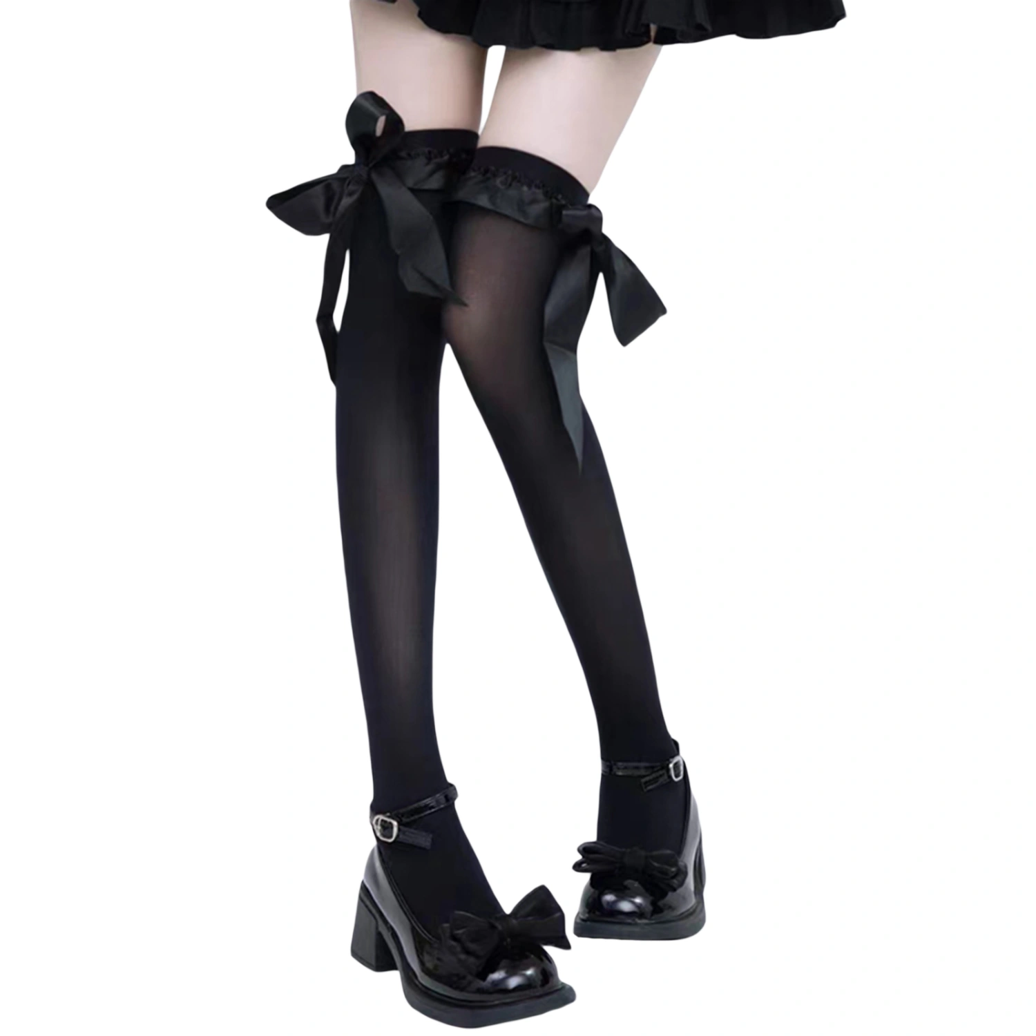 Women's Lolita Thigh High Socks Big Bow Long Socks Over Knee Socks