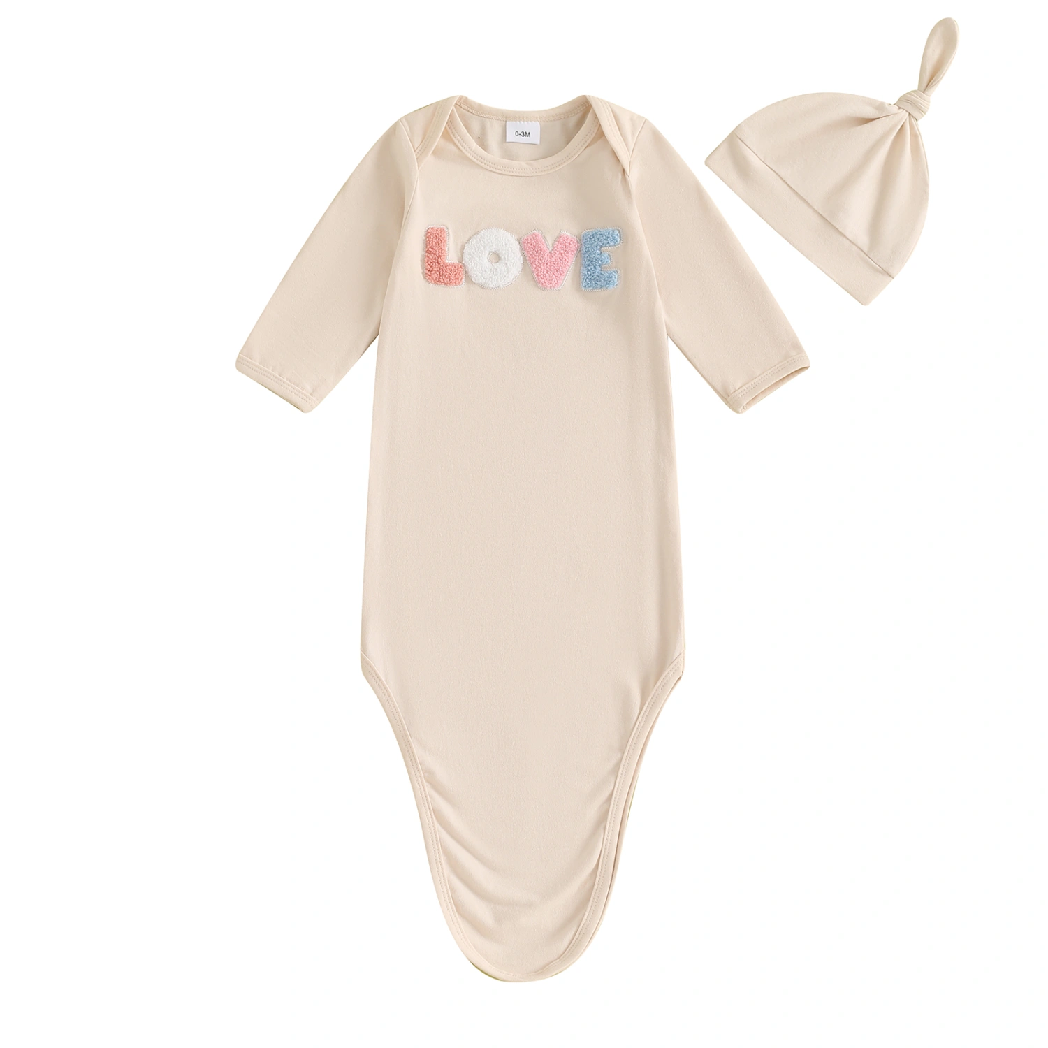 Baby Sleeping Bag with Hat Newborn Embroidery Letters Swaddle