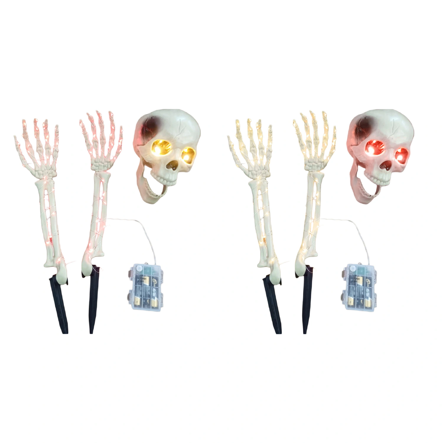 Halloween Light Up Decors Skull with Light Up Eyes Outdoor Decoration