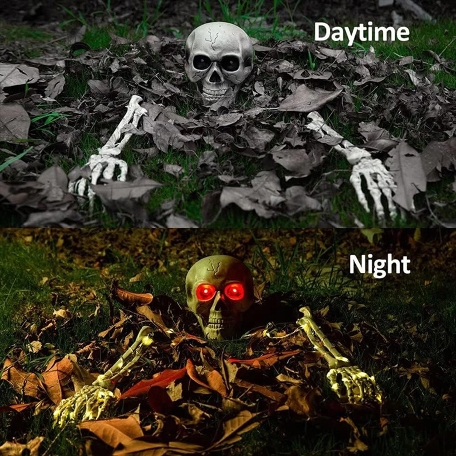Halloween Light Up Decors Skull with Light Up Eyes Outdoor Decoration