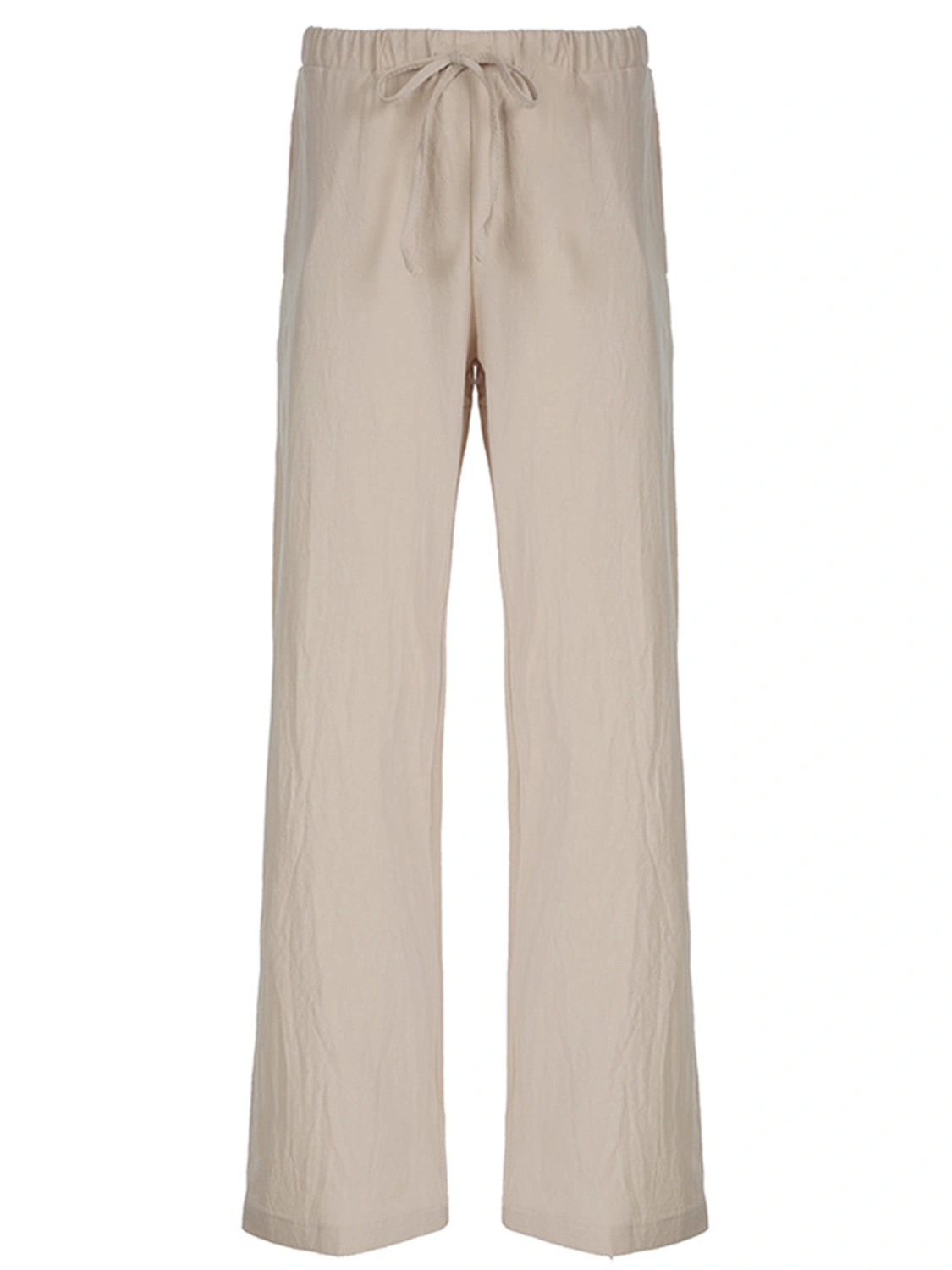 Women Lounge Pants Solid Elastic Waist Straight Leg Drawstring Pants