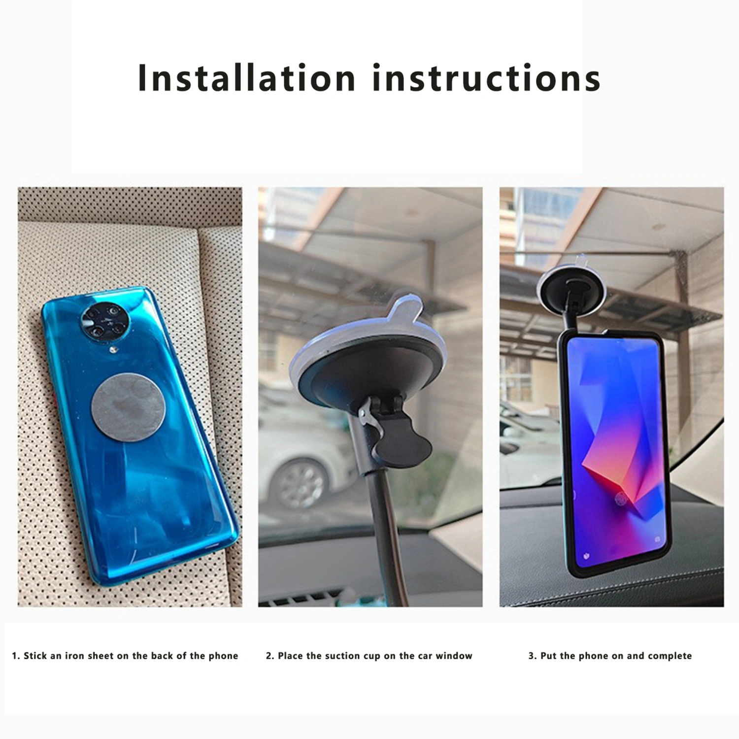 Magnetic Car Phone Mount Suction Cup Windshield Car Phone Holder