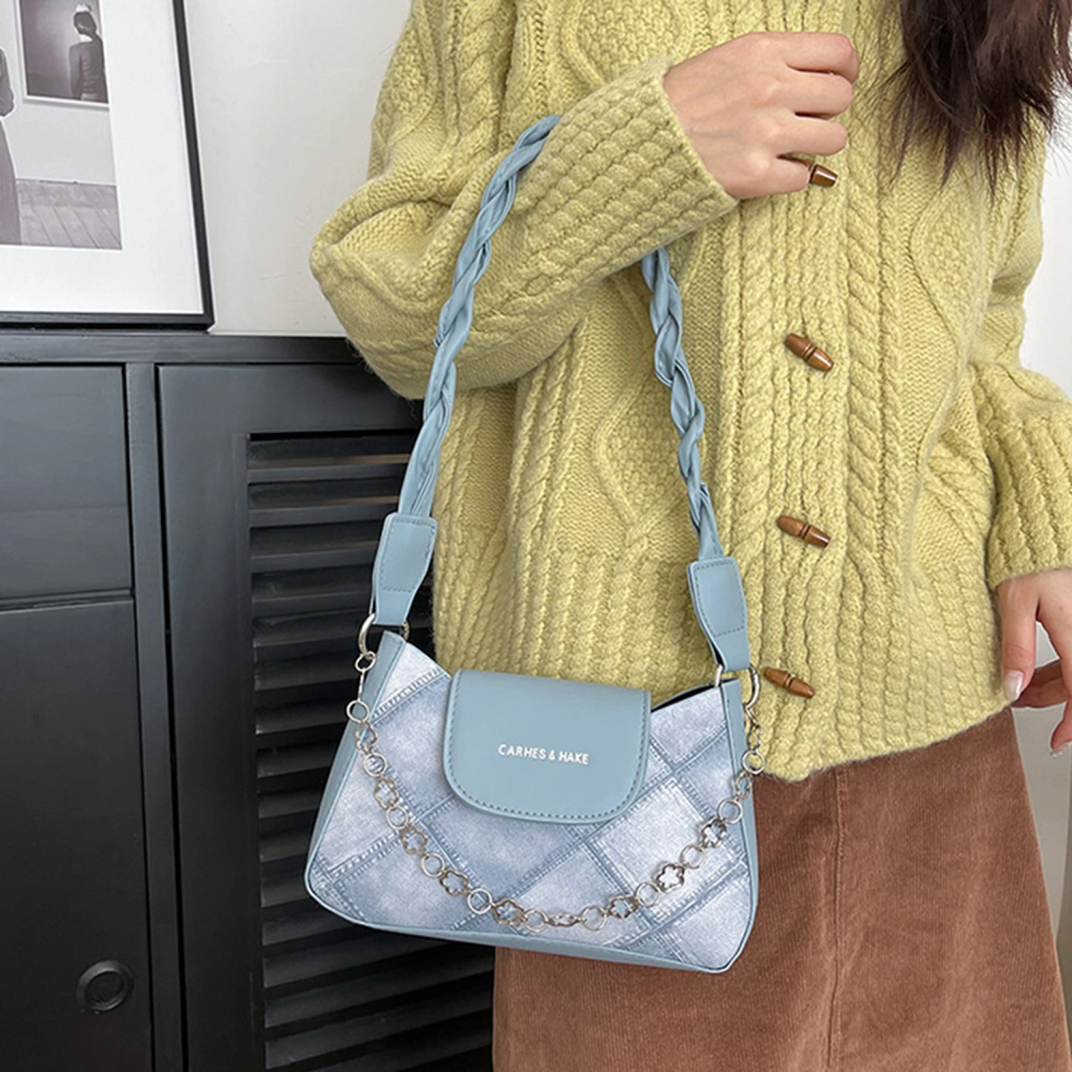Women Fashion Shoulder Bag Flap Handbag Lightweight Clutch Purse