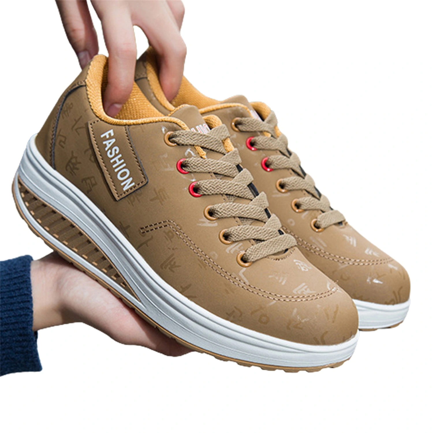 Women Platform Shoes, Elegant Soft Korean Characters Non-slip Sneakers
