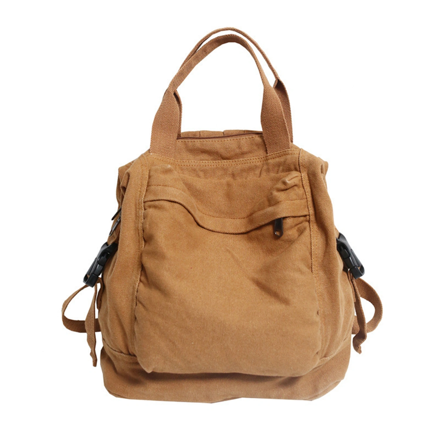 Womens Casual Canvas Backpacks Solid Color Simple Vintage School Bag