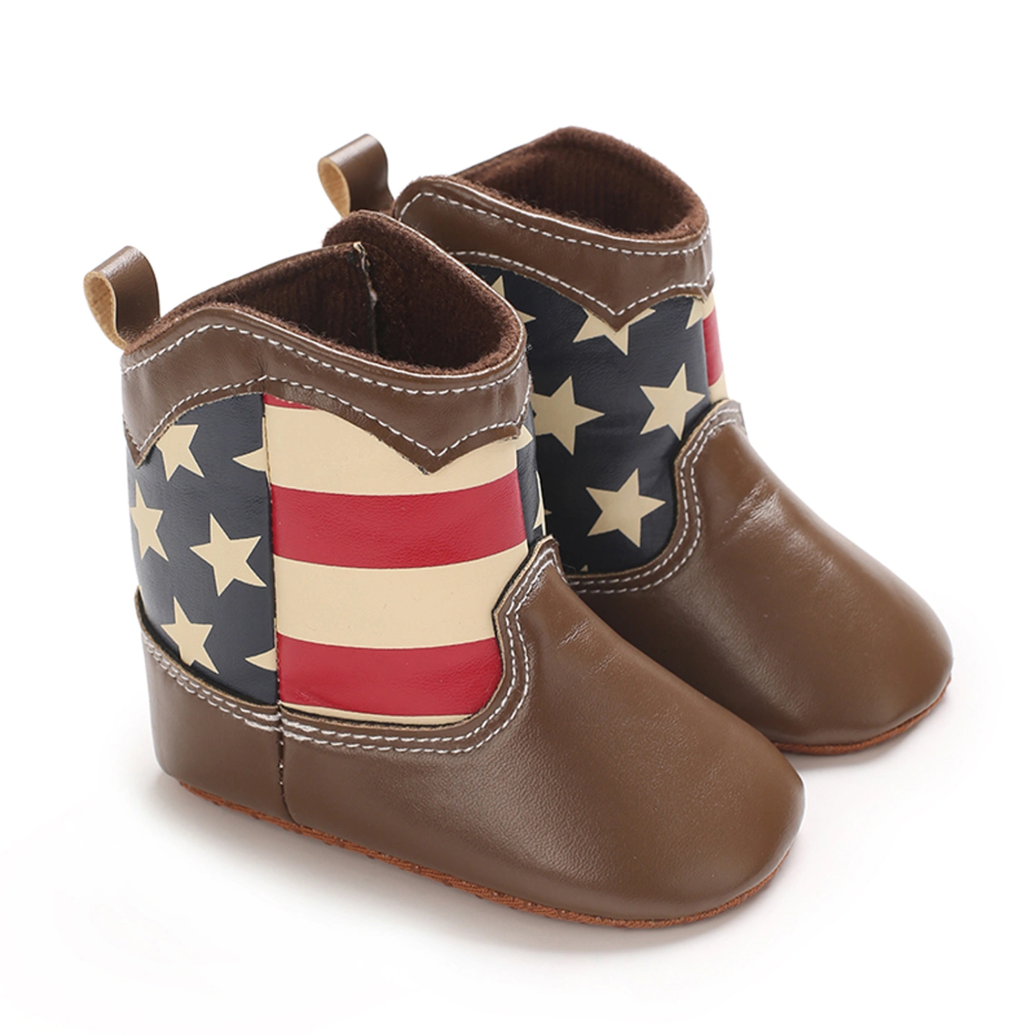 Baby Girl Boots Vintage Striped Star Walking Shoes Soft Sole Shoes
