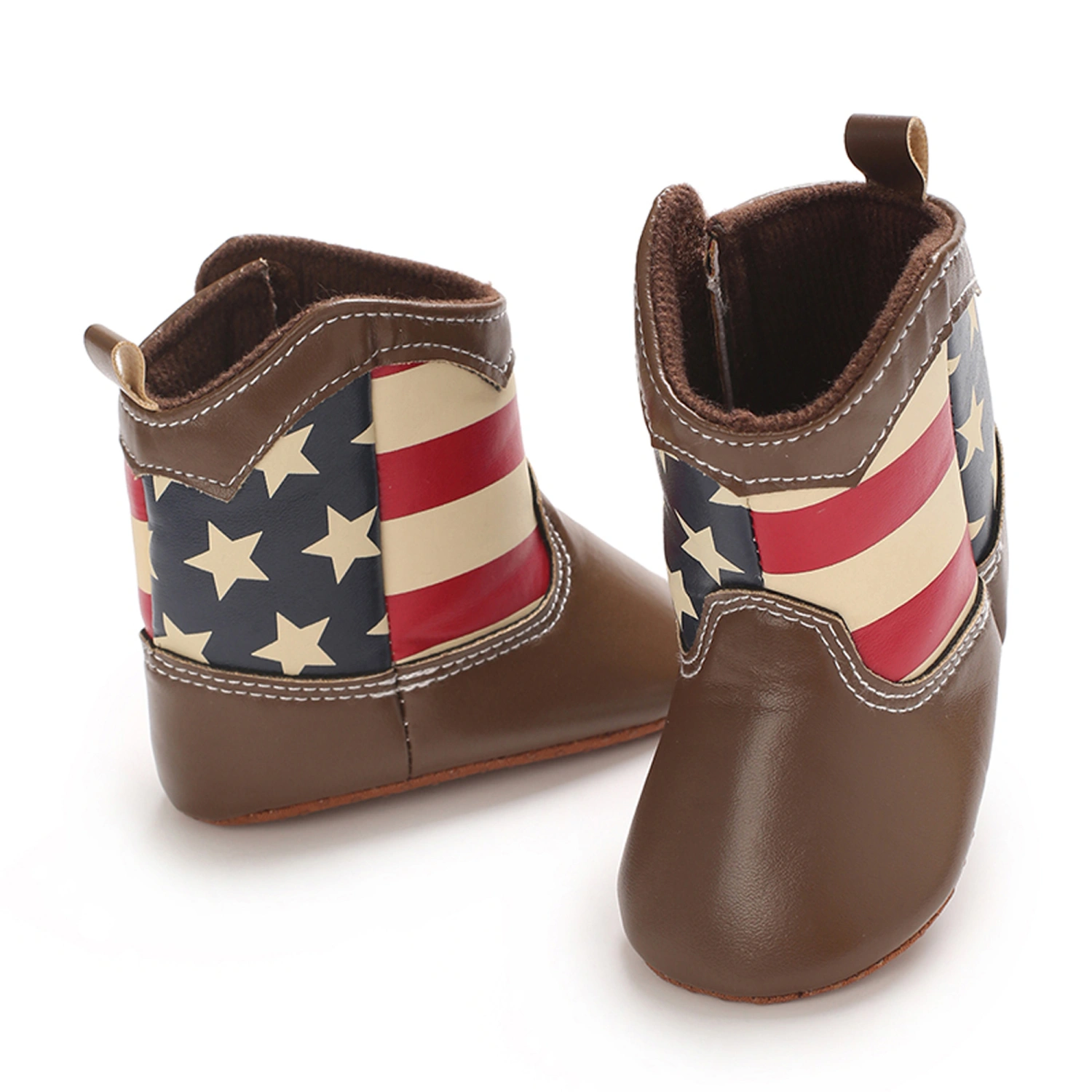 Baby Girl Boots Vintage Striped Star Walking Shoes Soft Sole Shoes