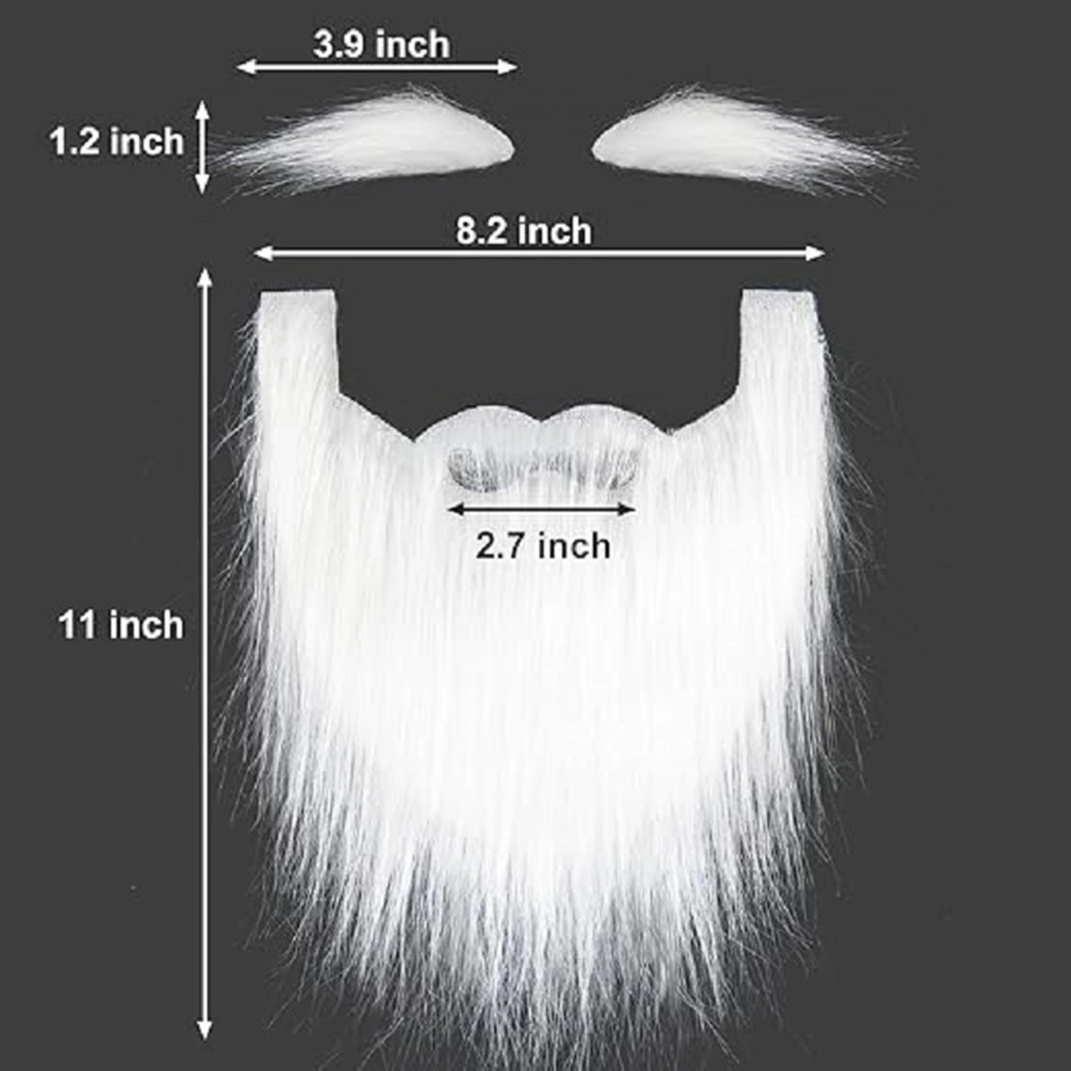 Santa Beard and Eyebrows White Fake Beard Eyebrow Costume Accessories