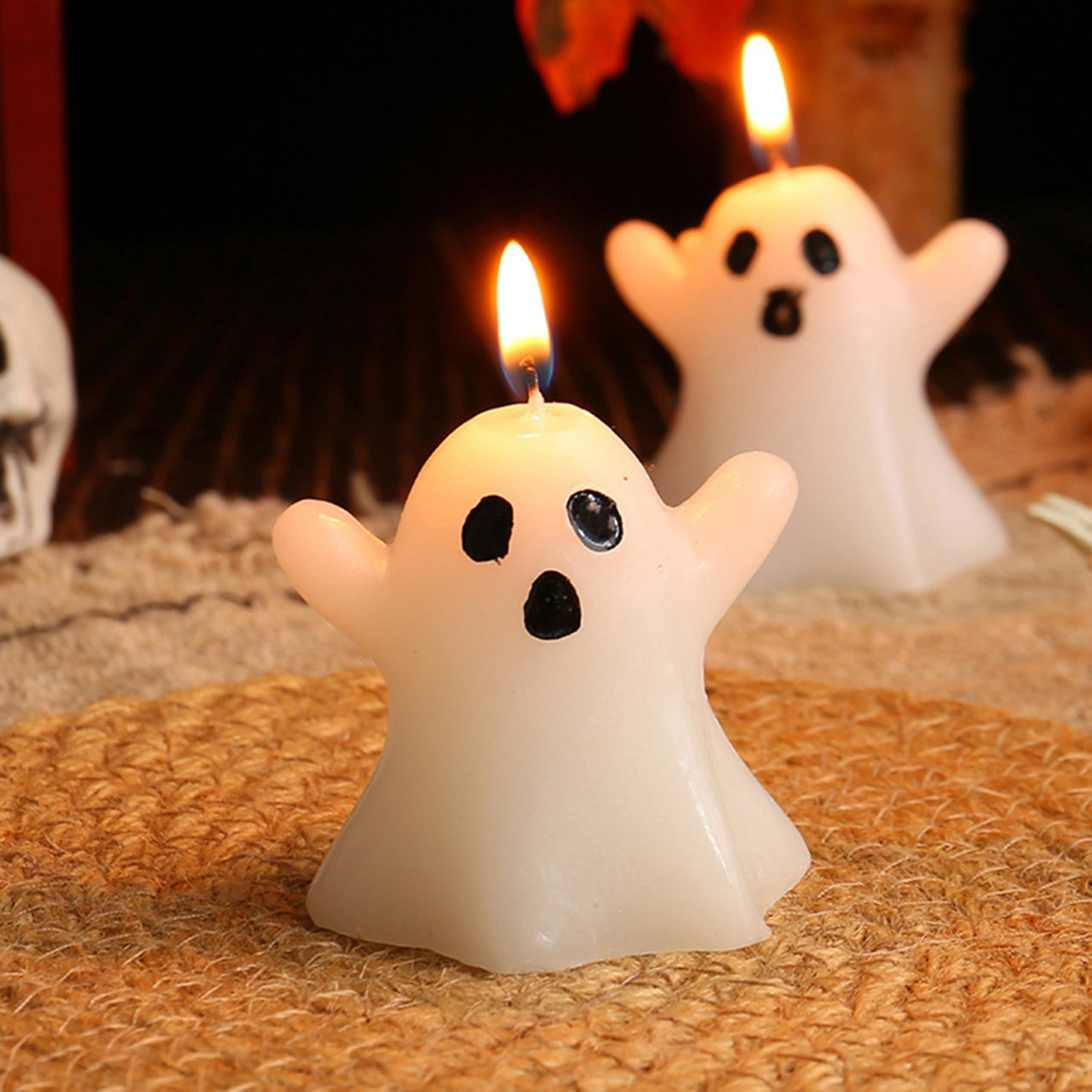 Ghost Candles, Cute Gothic Halloween Desktop Home Decor Present
