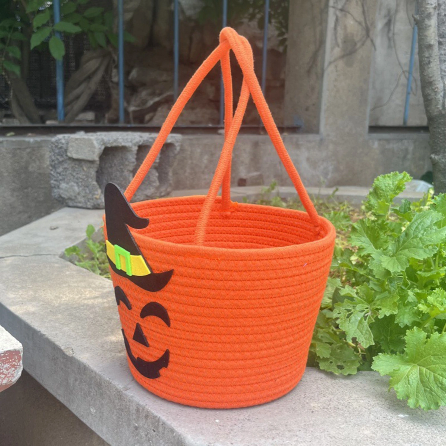 Halloween Candy Buckets Handmade Woven Buckets Candy Holder Treat Bag