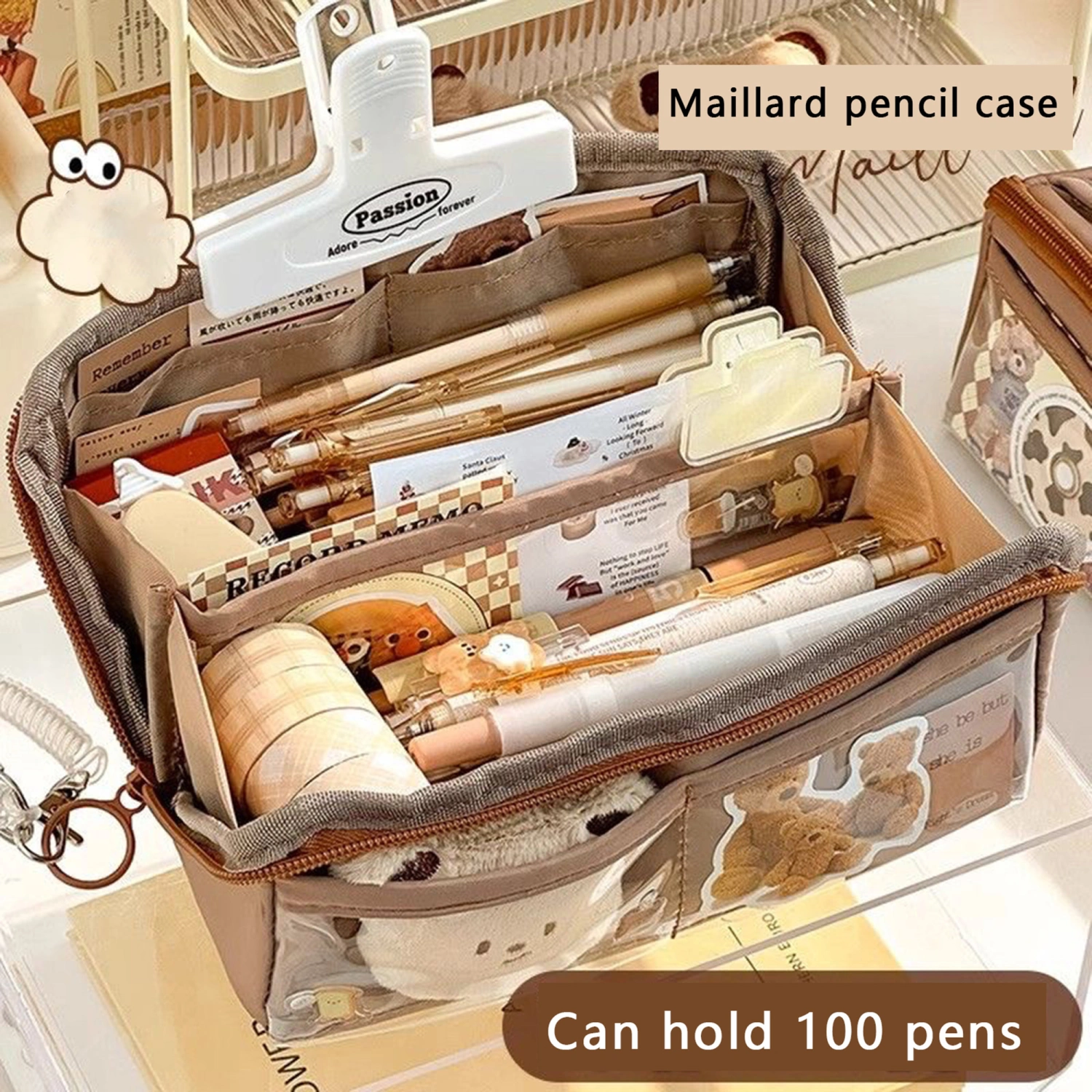 Pencil Pouch with Zipper Large Capacity Cute Pencil Case Organizer