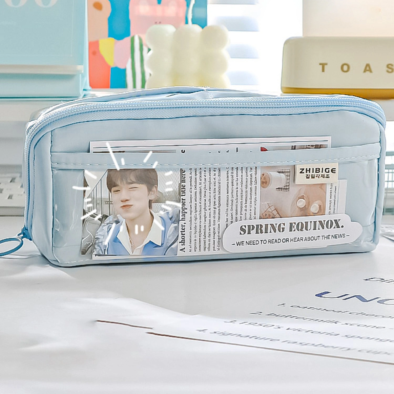 Pencil Pouch with Zipper Large Capacity Cute Pencil Case Organizer