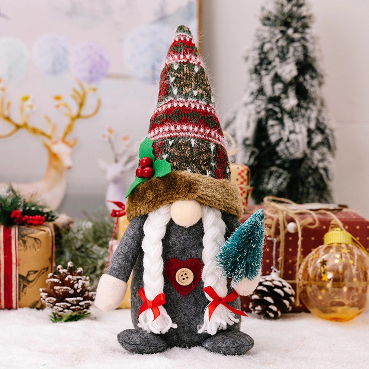 Christmas Gnomes, No Face Old Man Desktop Decor Doll Ornament Present