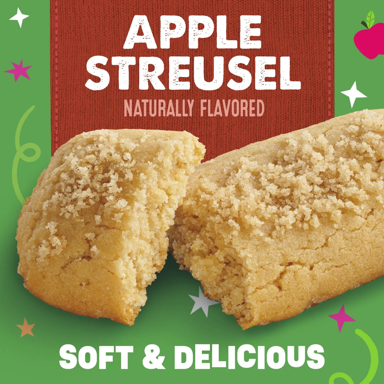 Mott's Soft Baked Bars, Apple Streusel, Made with Applesauce, 6 Ct, 5.76 oz