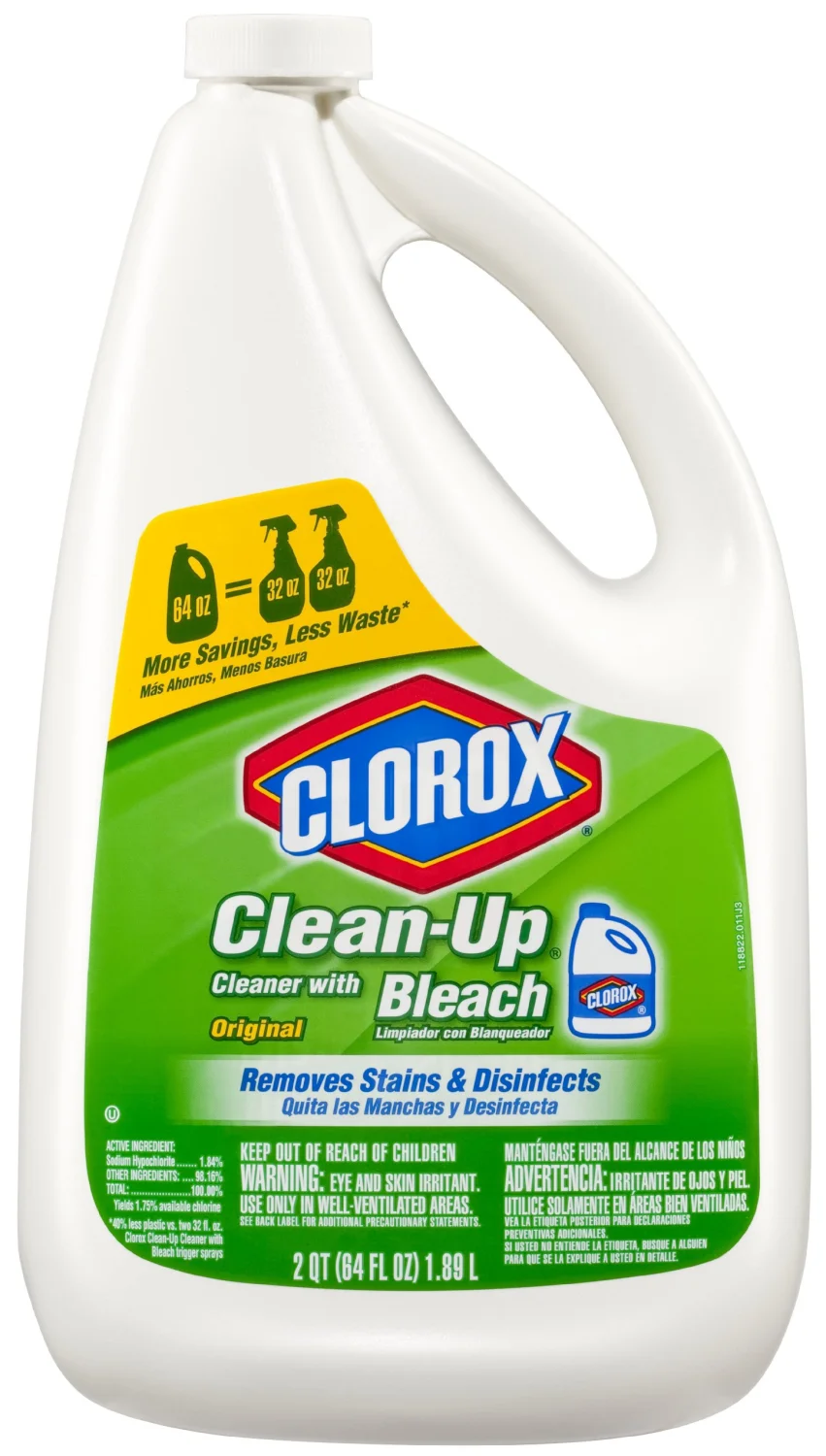 Clorox Clean-Up All Purpose Cleaner with Bleach Original, Household Essentials, 64 Ounce Refill Bottle (Package May Vary)