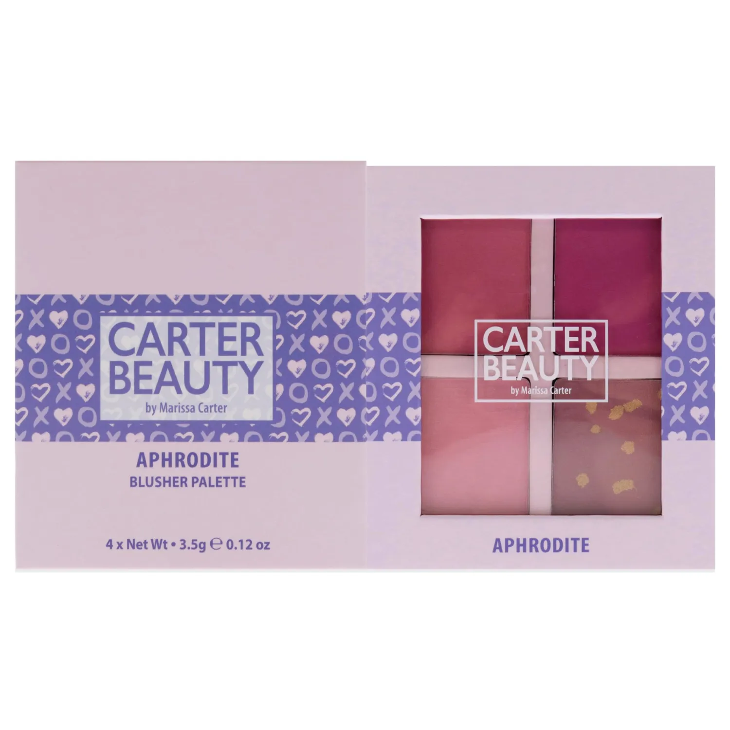 Carter Beauty By Marissa Carter Blusher Palette - Highly Pigmented - 3 Matte Shades And 1 Shimmer - Flush Of Natural Colour To The Complexion - Cool-Toned Palette - Aphrodite - 0.48 Oz