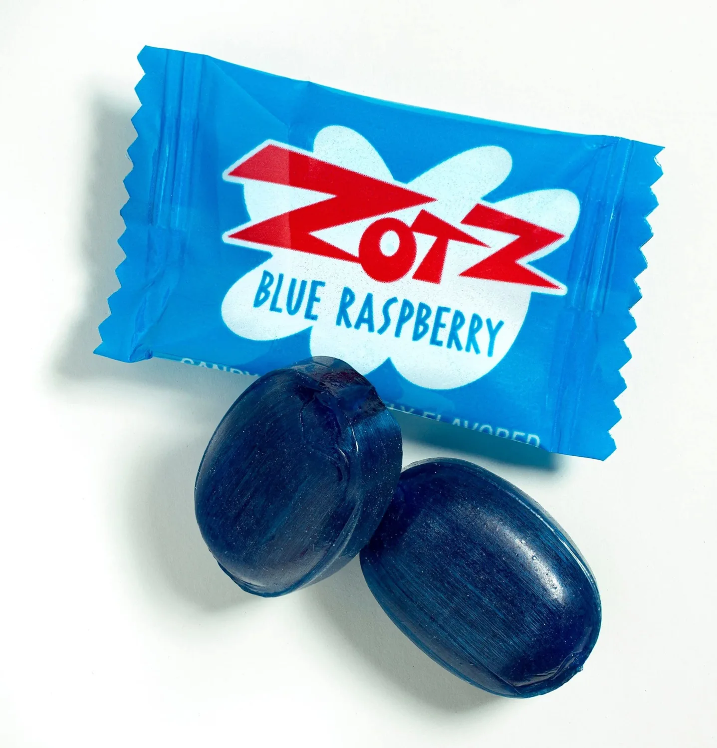 Zotz Fizzy Old Fashioned Hard Candy Fruit Flavored Blue Raspberry Candy, Individually Wrapped Hard Candy -Filled Hard Candy - Gluten -Free, From Italy Since 1970 (Bag 46 Units)