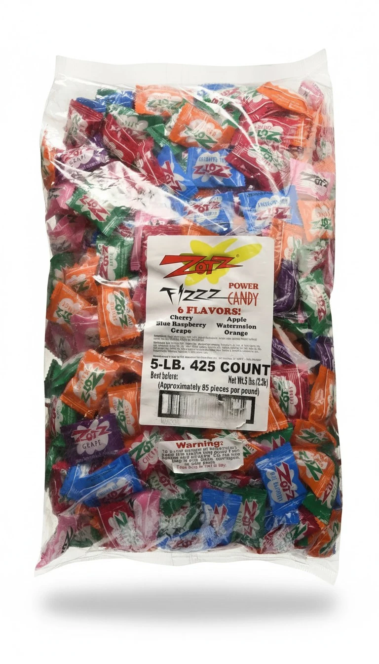 Zotz Assorted Sour Fizzing Candies - 5 Lbs