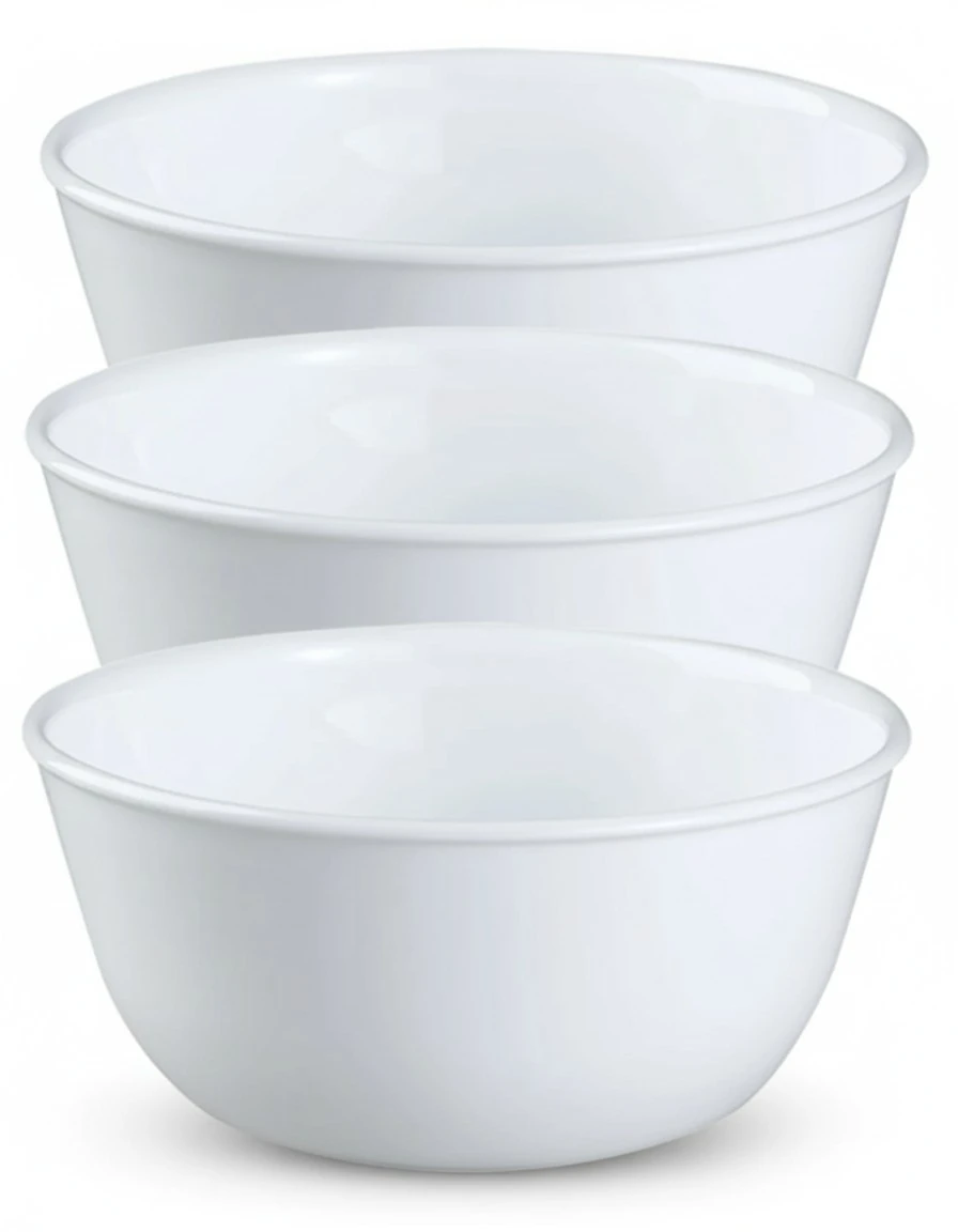 Corelle Coordinates Wh Corelle Livingware Super Soup/Cereal Bowl, 28 oz, Winter Frost White, Set of 3