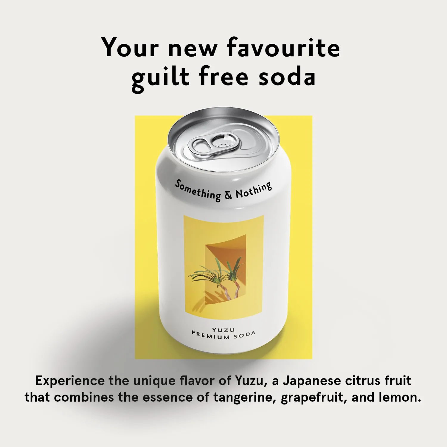 Something & Nothing Flavoured Sparkling Water - Lightly Carbonated, Full Flavoured with Added Grape & Lemon Juice | Vegan & Low Calorie Soda | 350ml Cans, Pack of 12 (Yuzu)
