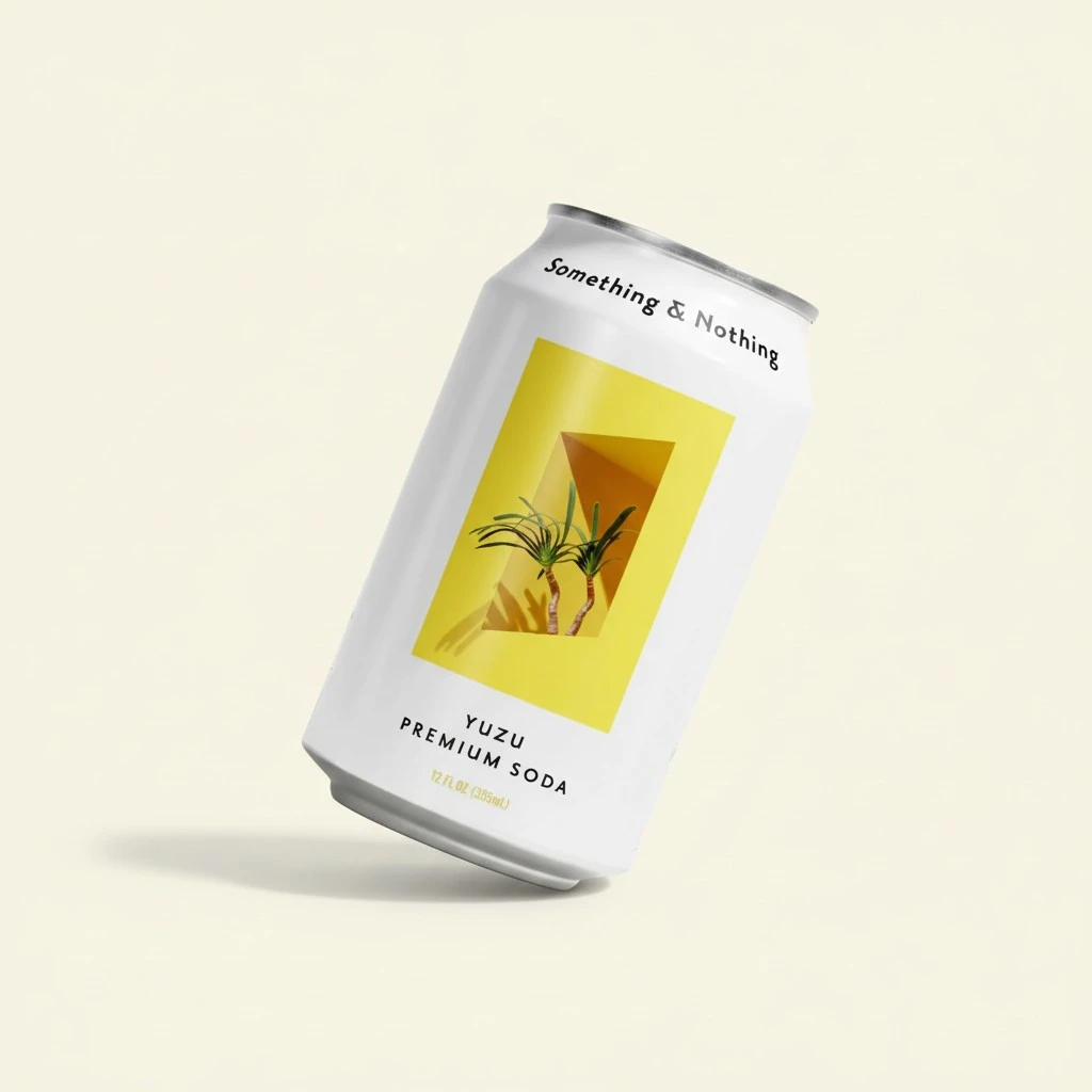 Something & Nothing Flavoured Sparkling Water - Lightly Carbonated, Full Flavoured with Added Grape & Lemon Juice | Vegan & Low Calorie Soda | 350ml Cans, Pack of 12 (Yuzu)
