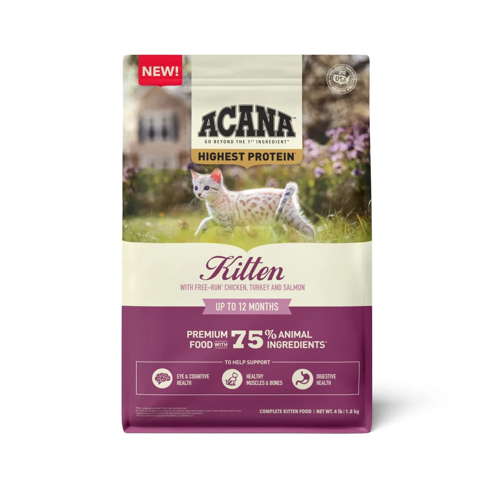 ACANA Highest Protein Dry Cat Food for Kittens, Poultry and Fish Cat Food, 4lb