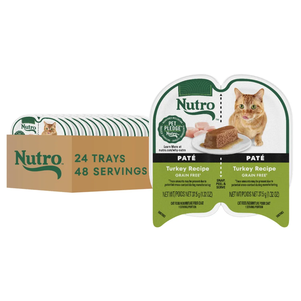 Nutro Perfect Portions Wet Cat Food Paté Turkey Recipe, 2.64 oz. Twin-Pack Trays (24 Count, Pack of 1)